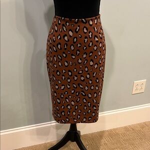 Ann Taylor Leopard Print Pencil Skirt